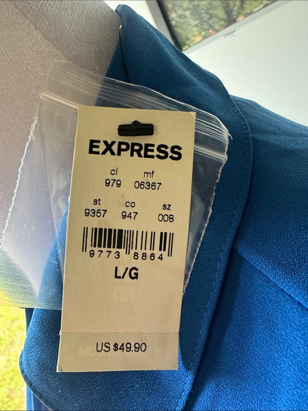 Express Royal Blue Long Sleeve Button Down Shirt - Picture 2 of 9
